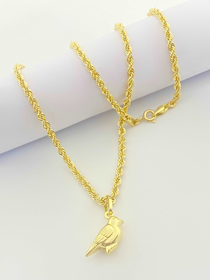 قلادة من الذهب عيار 18 قيراط مع قلادة على شكل طائر - مجموعة متميزة - Embellish Gold