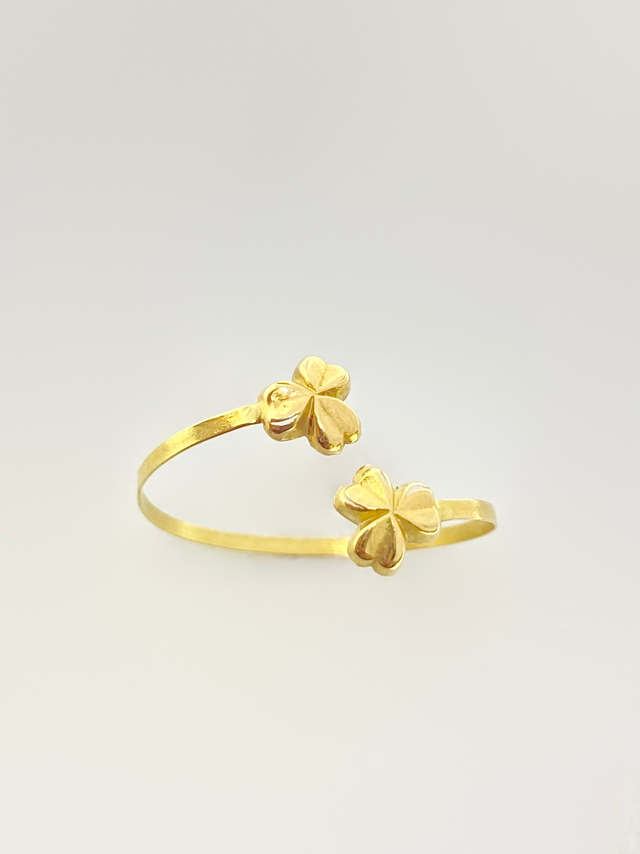 18k Gold 2 Flowers Ring - Embellish Gold