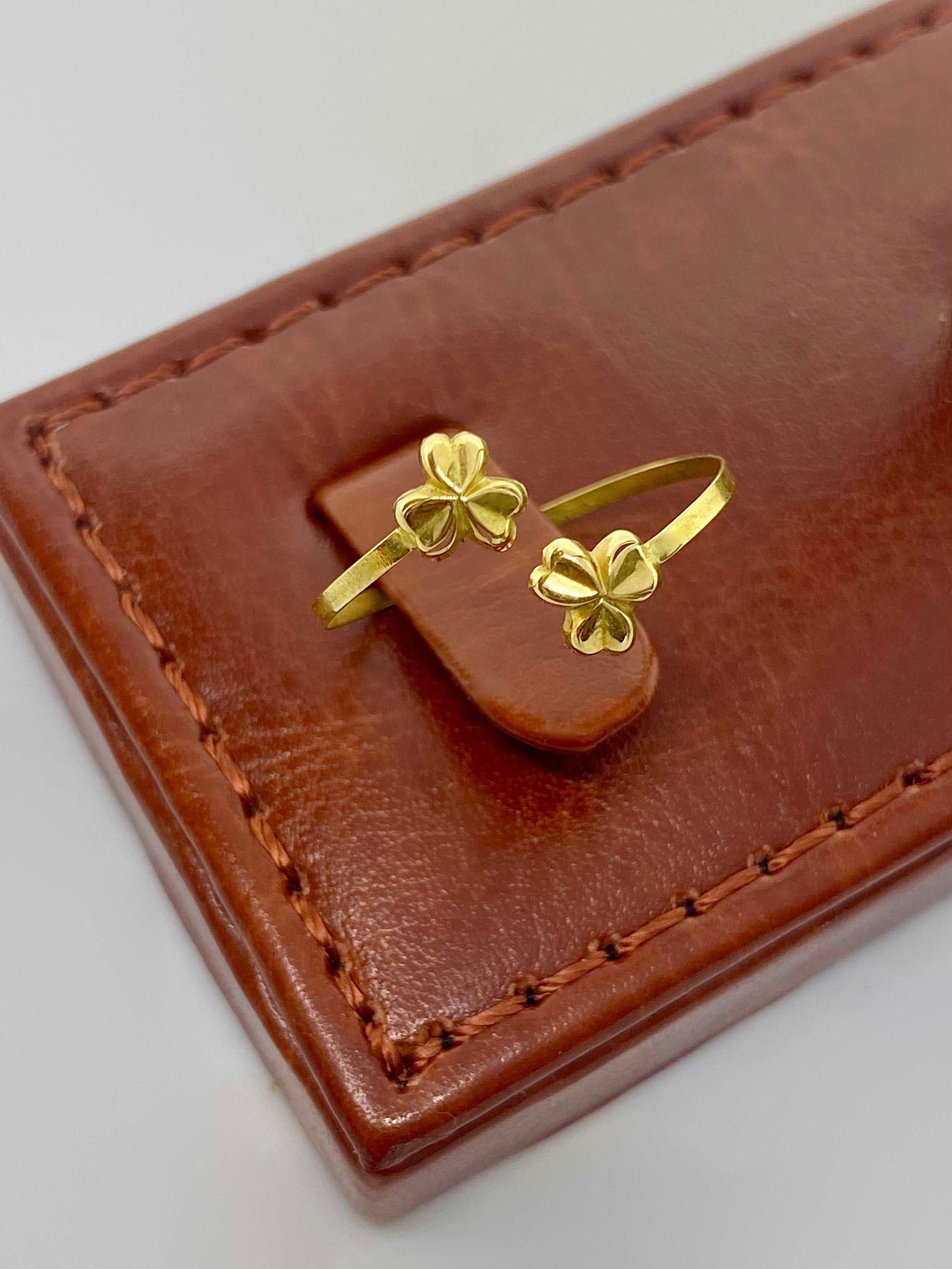 18k Gold 2 Flowers Ring - Embellish Gold