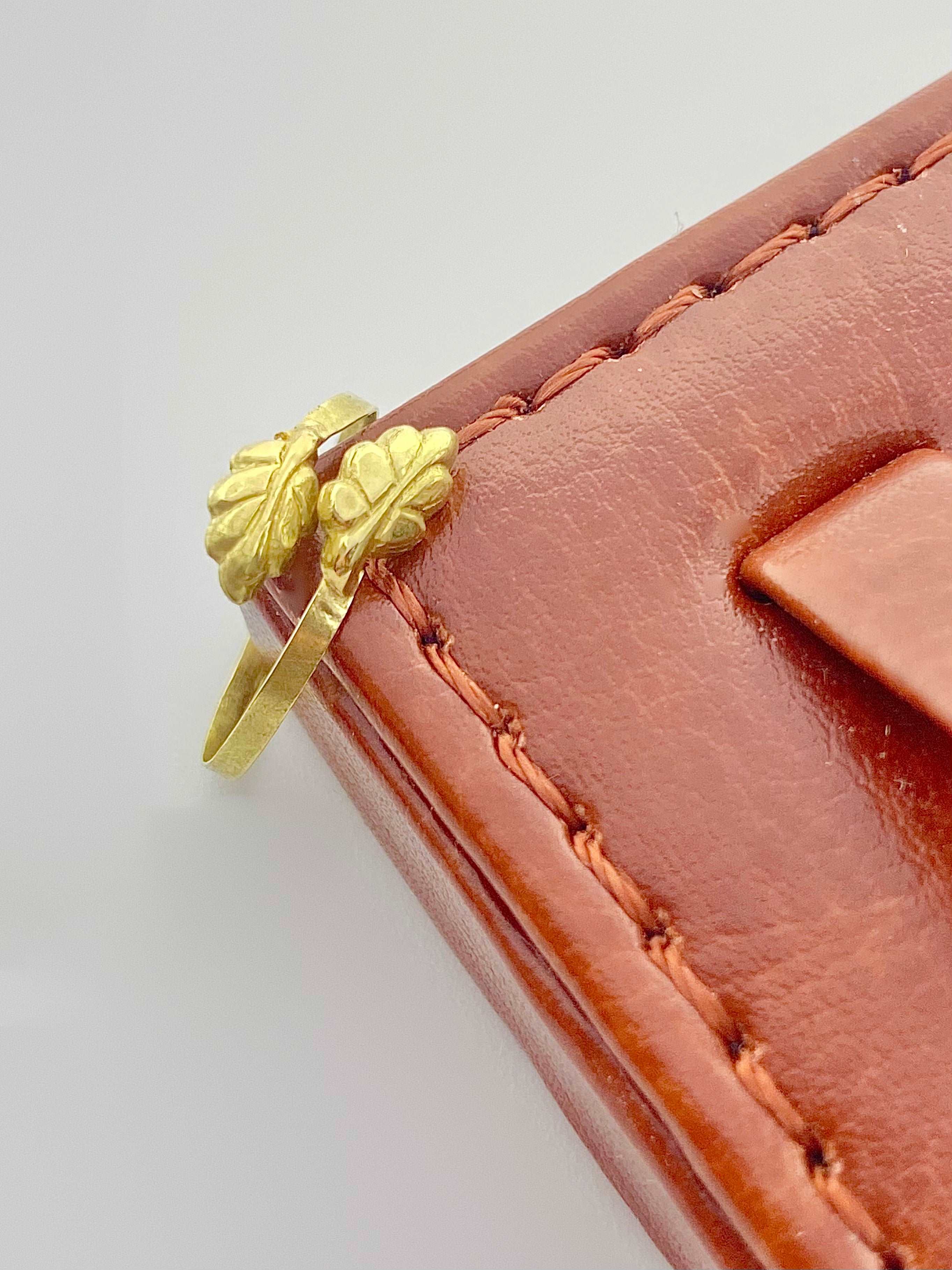 18K Real Gold Double Leaf Ring - Embellish Gold