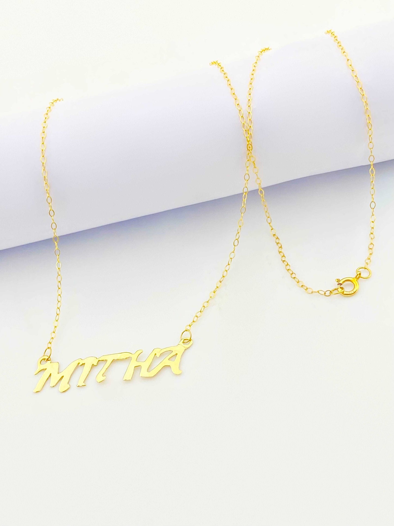 18K Gold Customize Necklace upto 5 Letters - Festive Collection - Embellish Gold