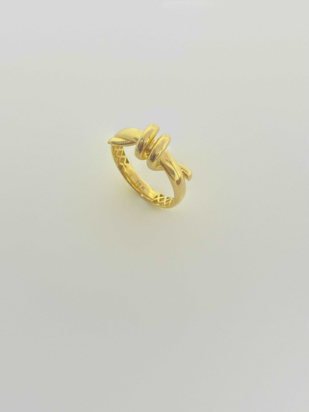 18K Real Gold Twisted Design Ring - Embellish Gold