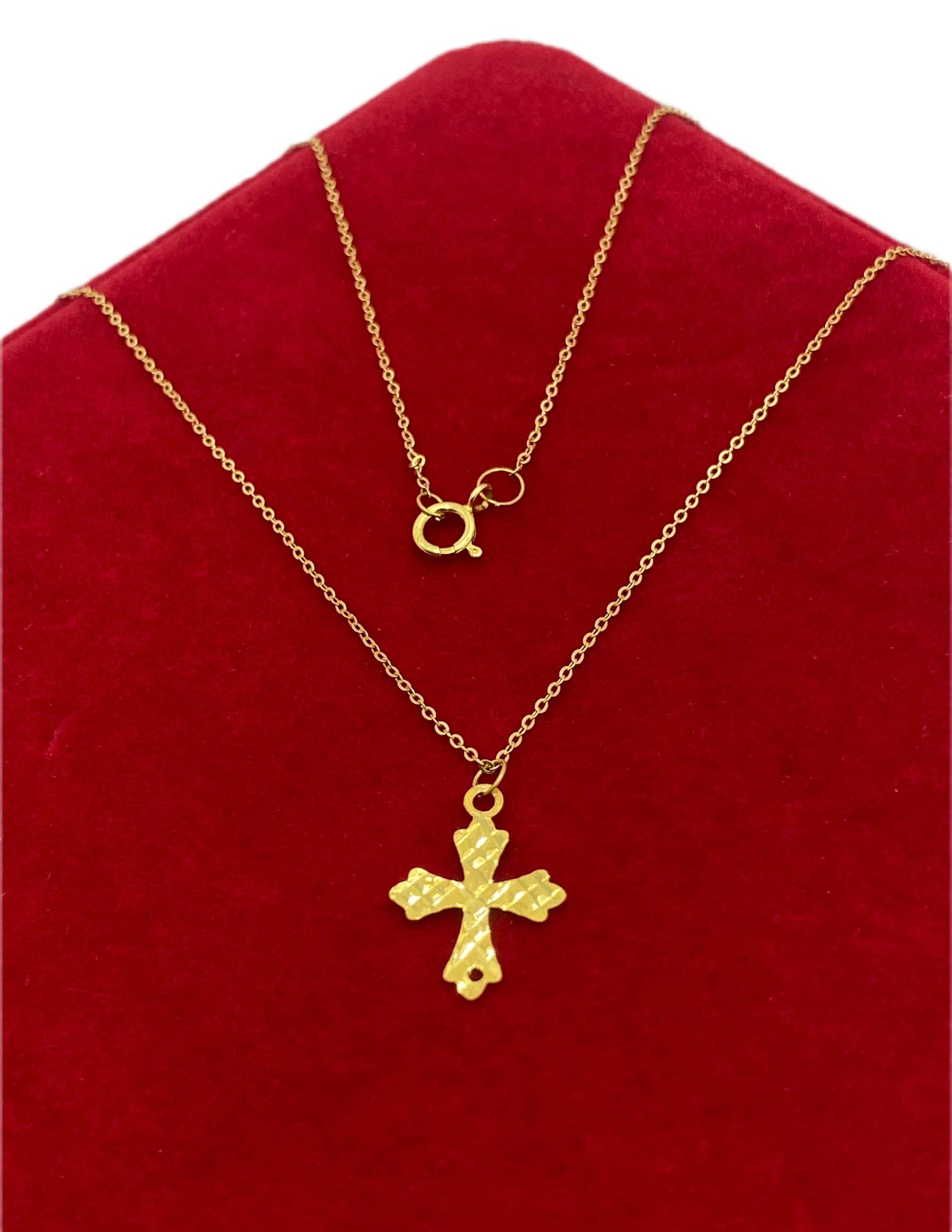 قلادة متقاطعة من الذهب عيار 18 - إطلاق جديد - Embellish Gold