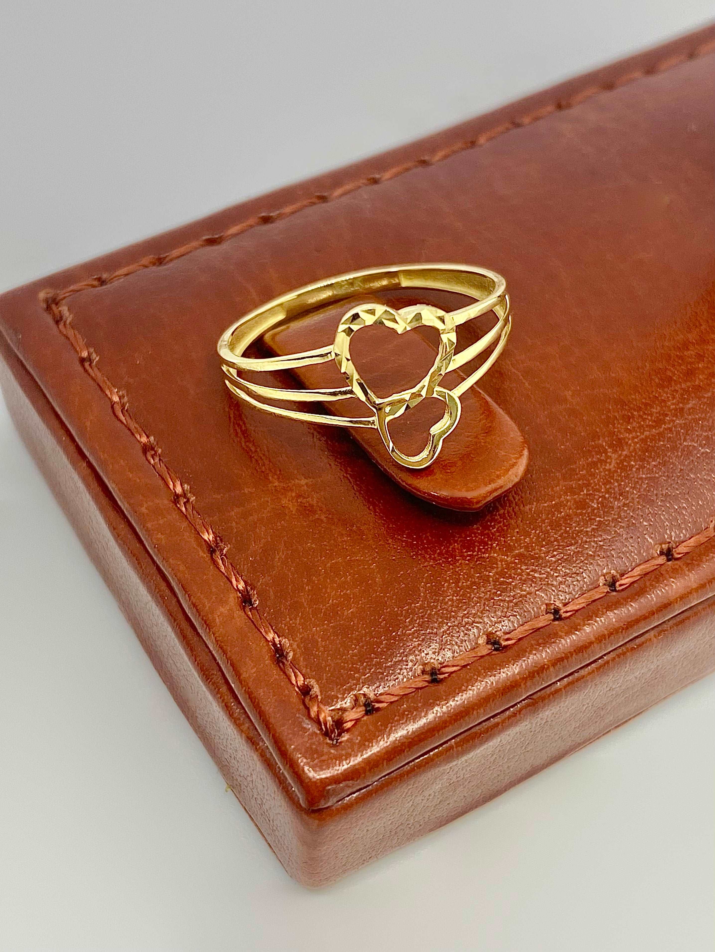 18K Gold love Double Heart Ring - Embellish Gold