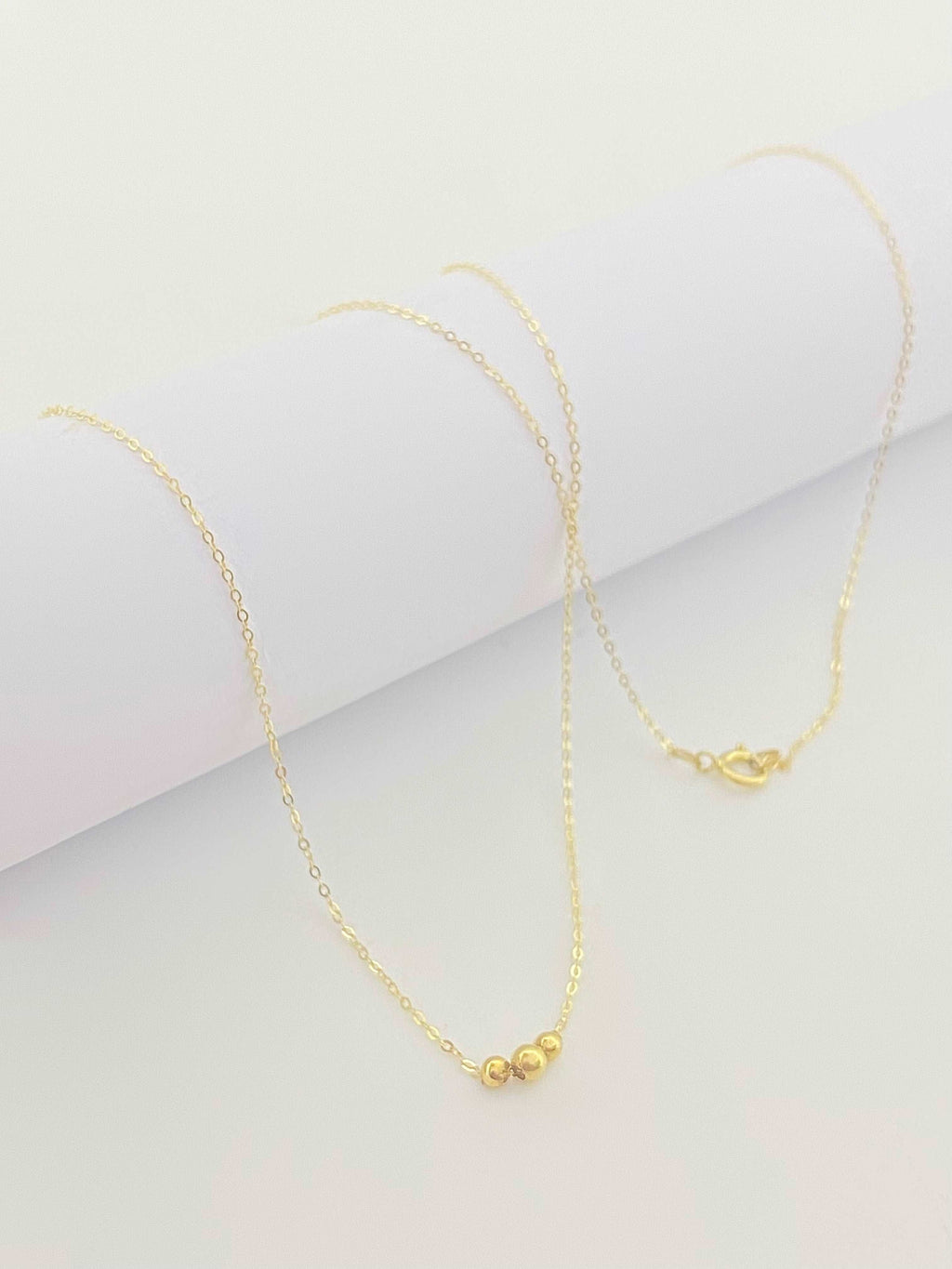 18K Real Gold 3 Balls Necklace - Embellish Gold