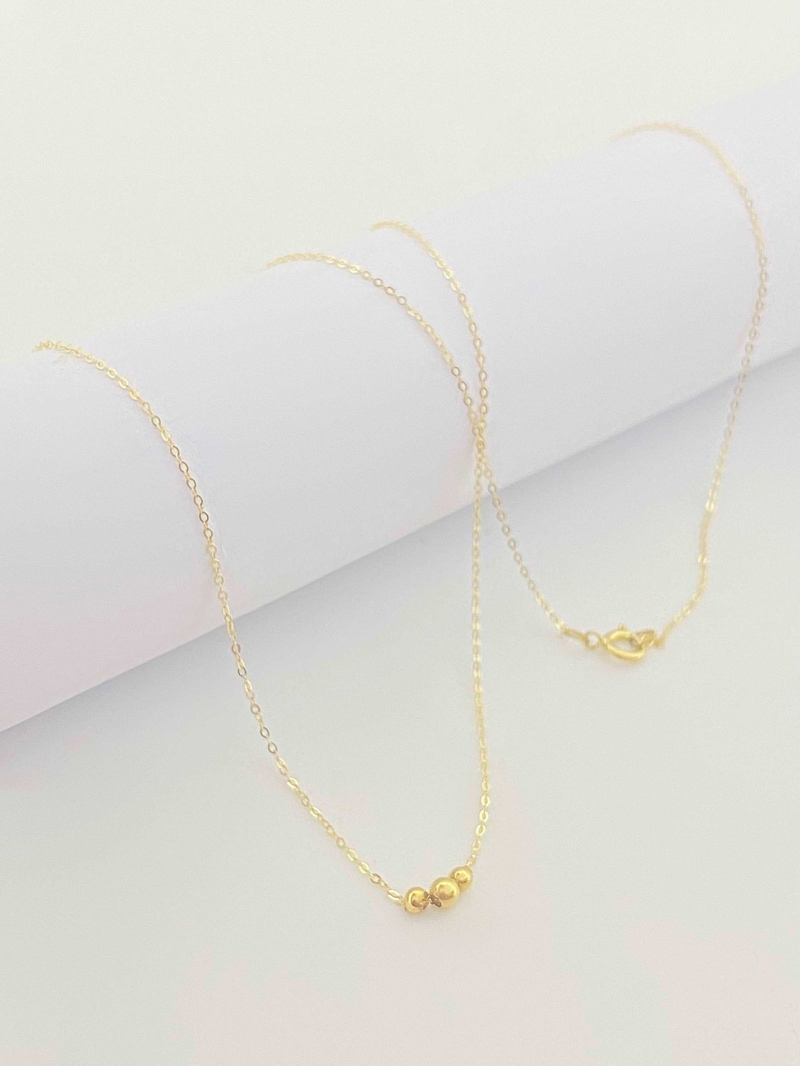 18K Real Gold 3 Balls Necklace - Shop - Embellish Gold