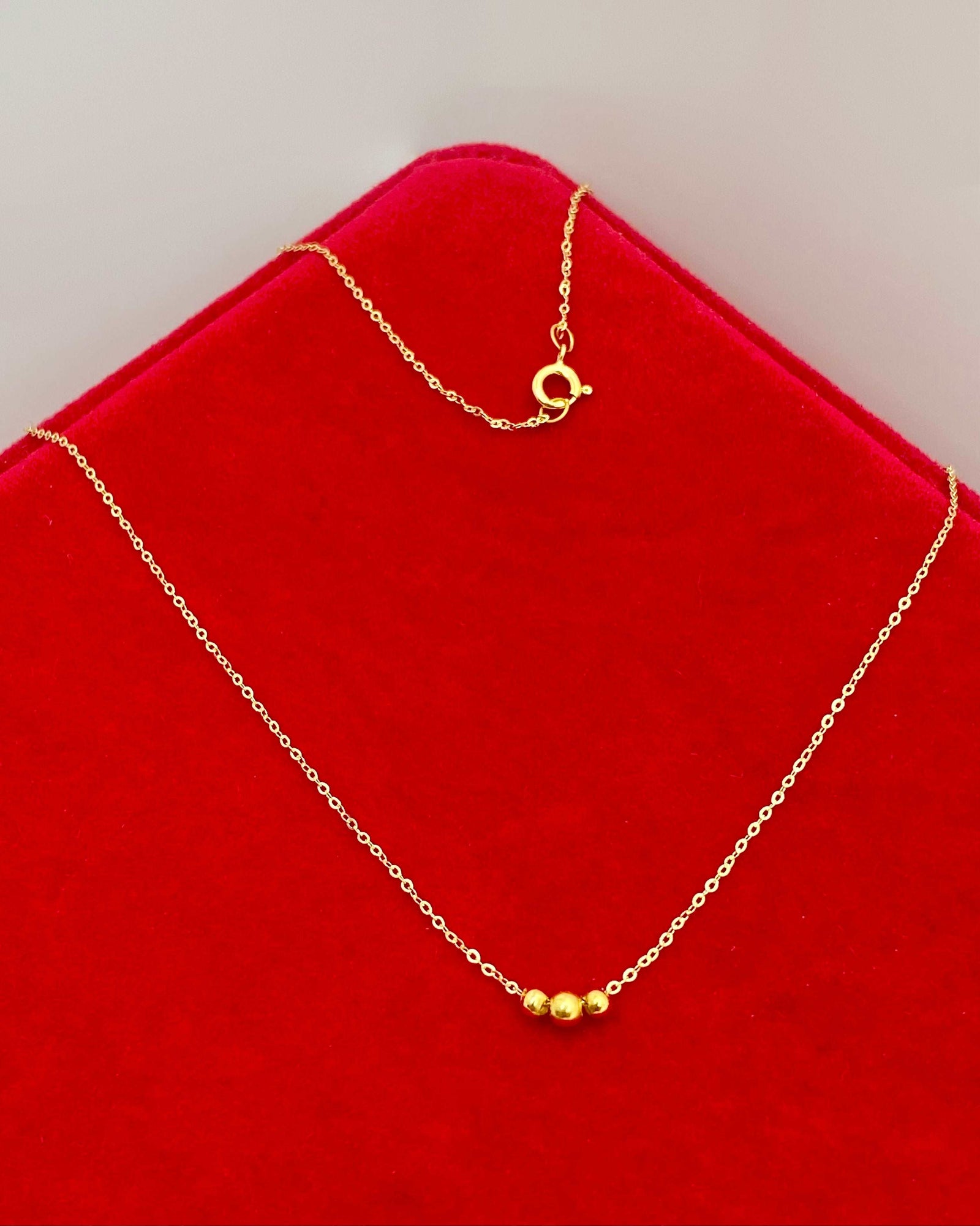 18K Real Gold 3 Balls Necklace - Shop - Embellish Gold