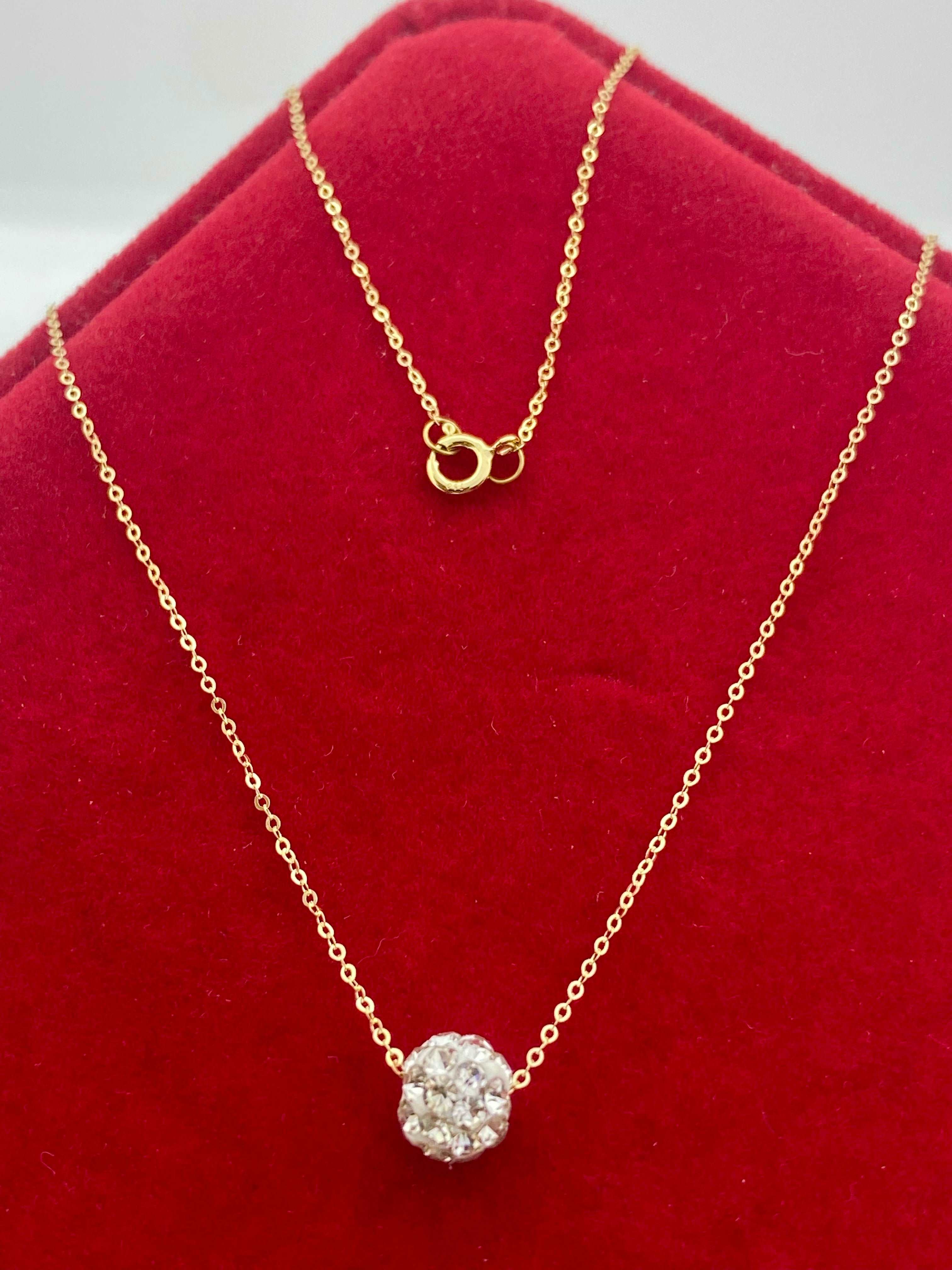 18K Real Gold Swarovski Necklace White - Embellish Gold