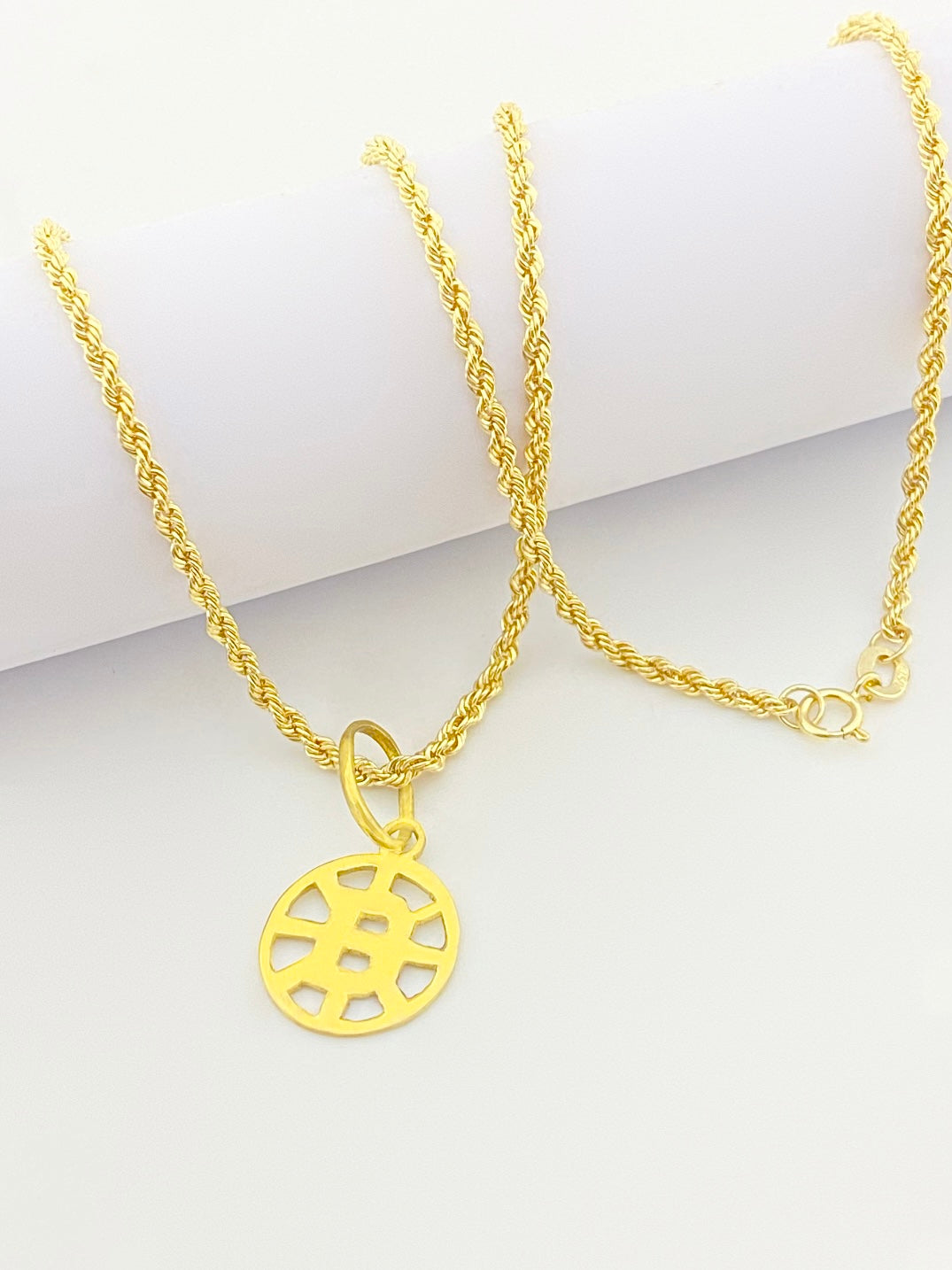 18K Real Gold Bit Coin Necklace - Embellish Gold