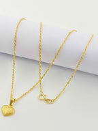18K Real Gold Heart Necklace - Embellish Gold