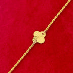 18K Real Gold Clove With Rope Chain Bracelet - Embellish Gold