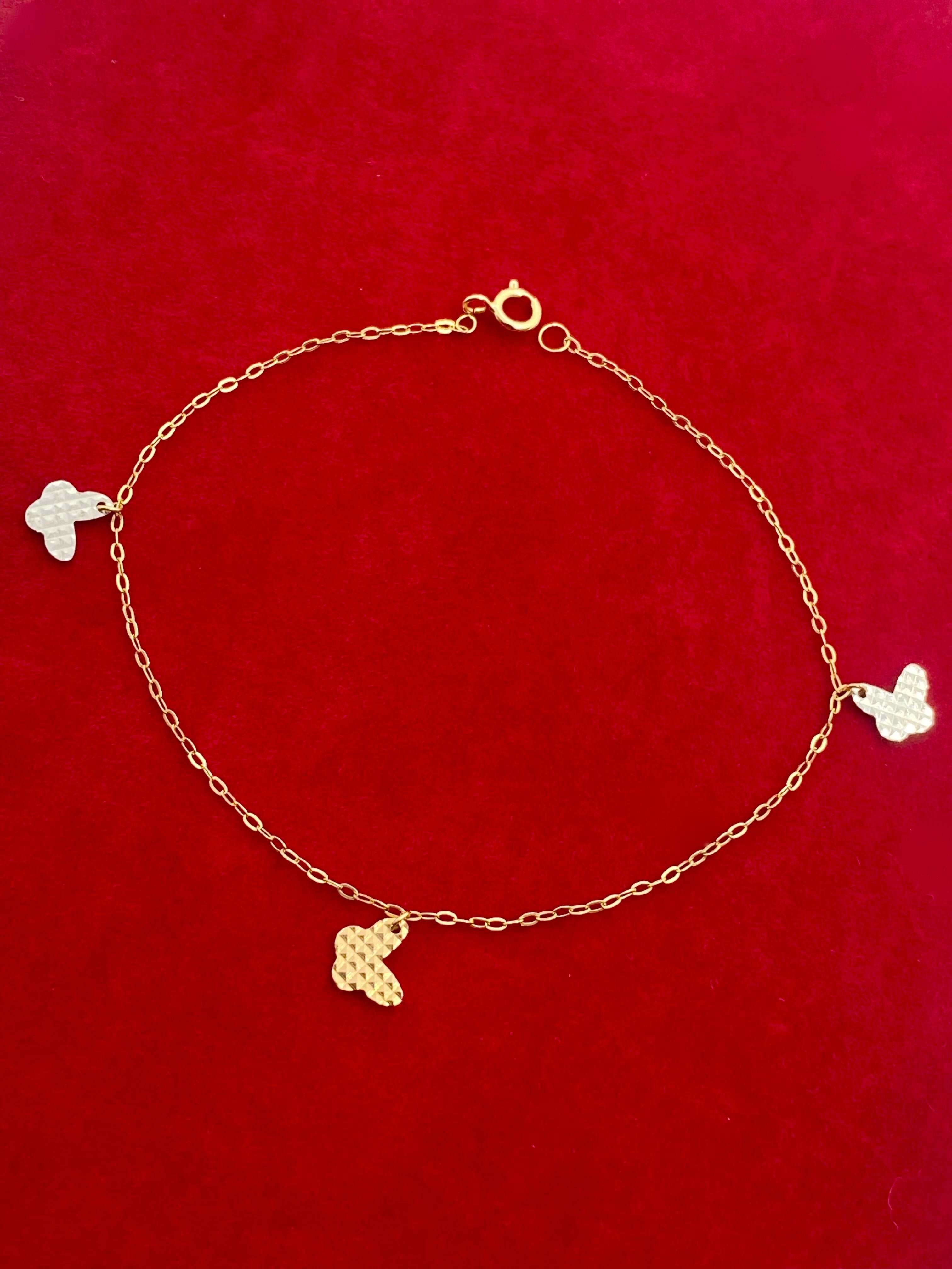 18K Gold 3 Butterfly Bracelet - Embellish Gold
