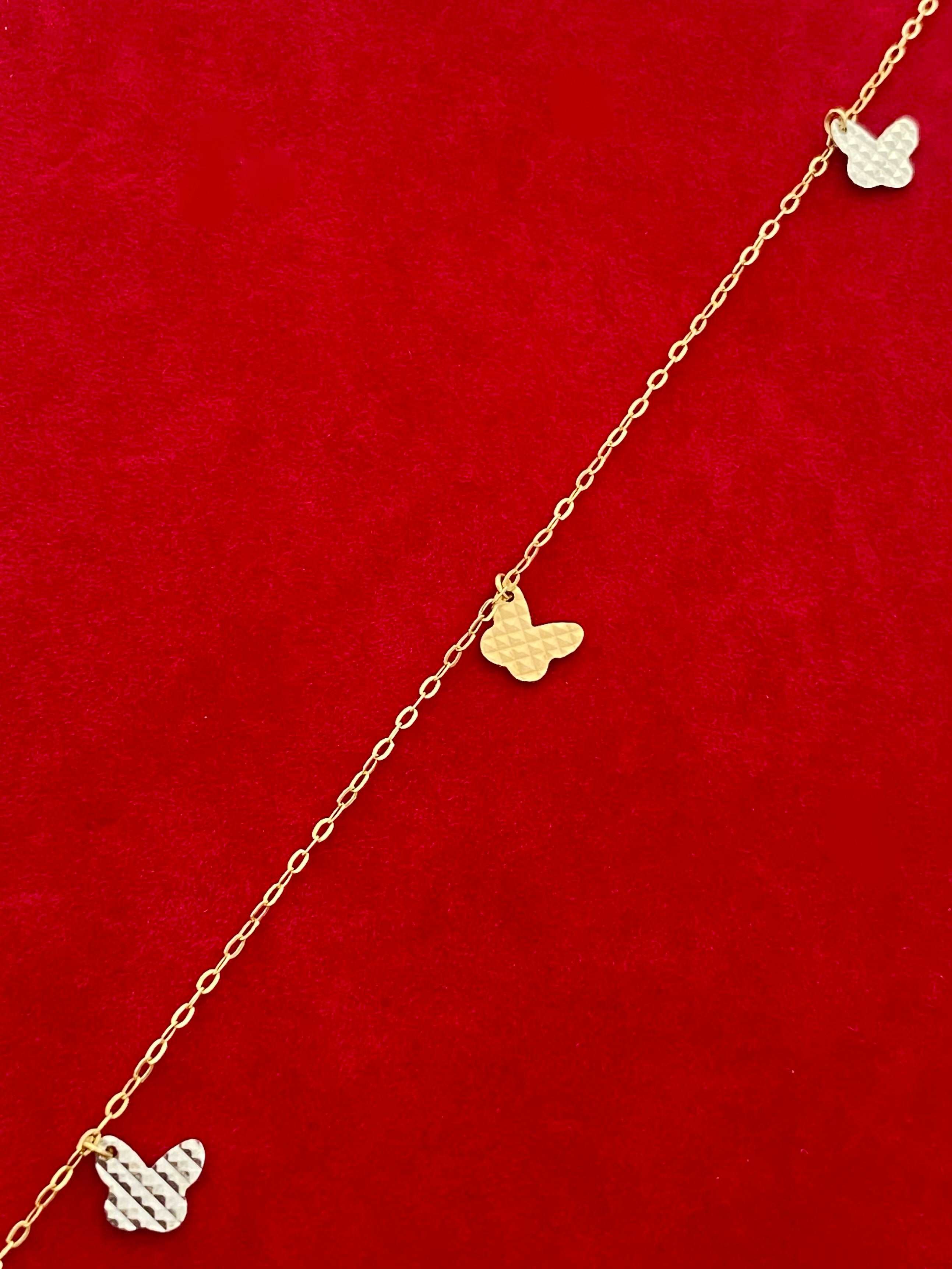 18K Gold 3 Butterfly Bracelet - Embellish Gold
