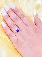 18K Real Gold Blue Swarovski Chain Ring - Embellish Gold
