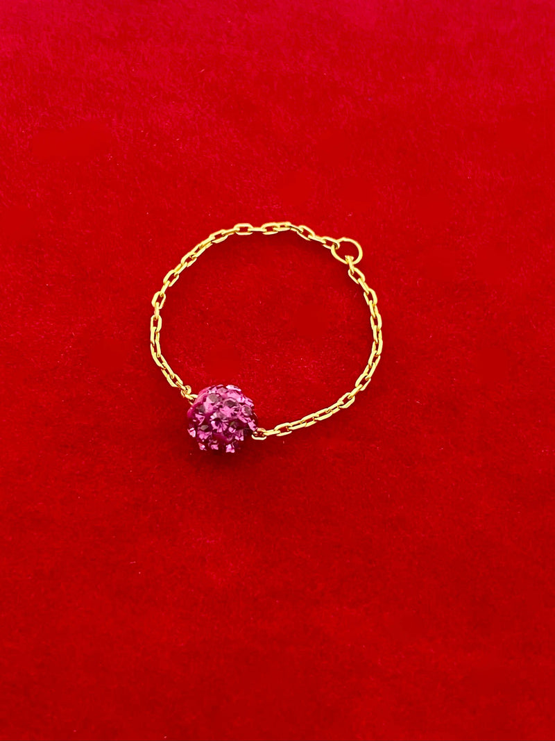 18k الذهب الحقيقي الوردي سلسلة سواروفسكي الدائري - خواتم  - Embellish Gold