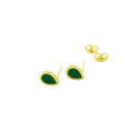 18K Real Gold Green Droplet Earrings - Embellish Gold