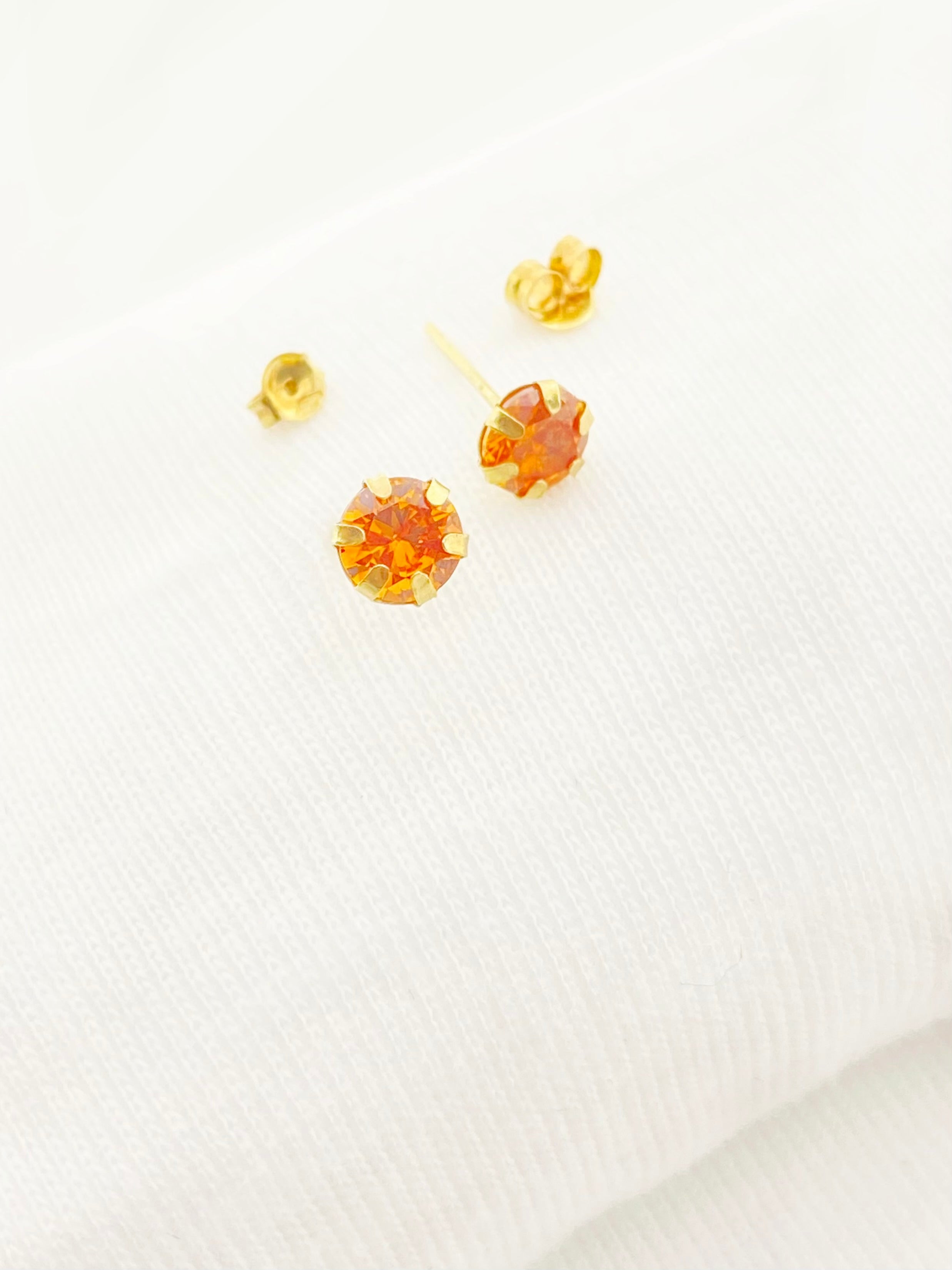 18k Gold Orange Zircon Earrings - Embellish Gold