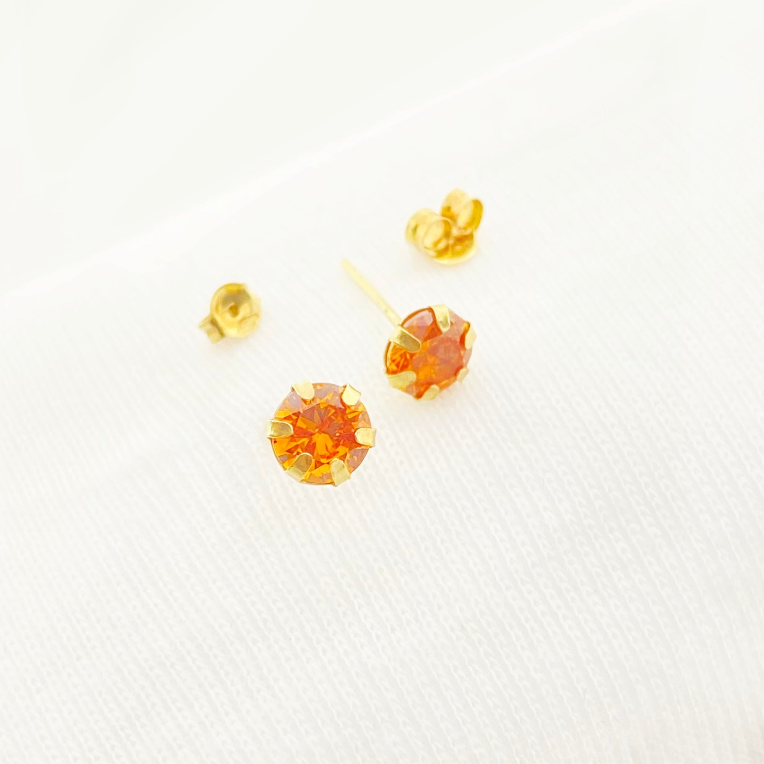 18k Gold Orange Zircon Earrings - Embellish Gold