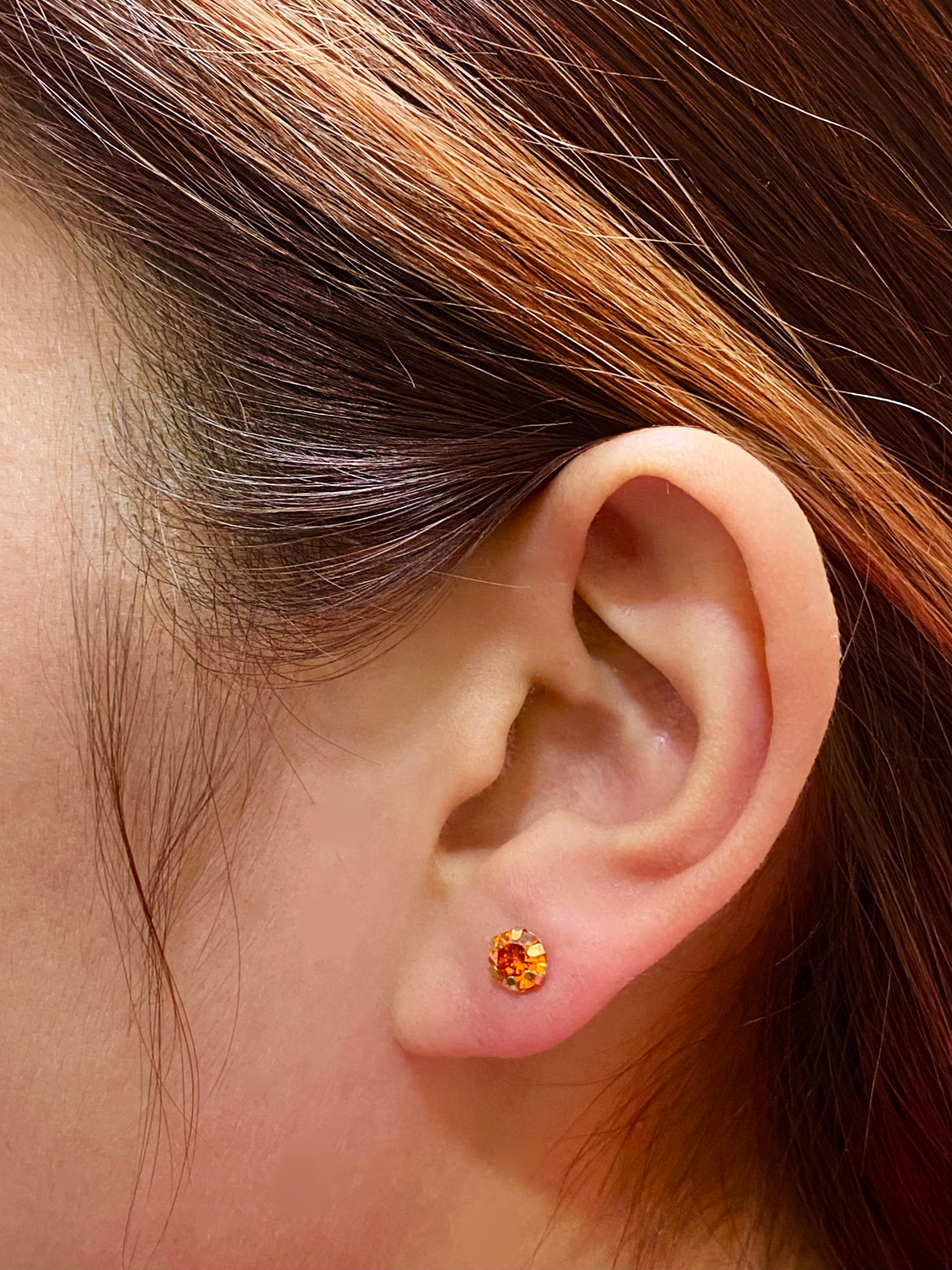 18k Gold Orange Zircon Earrings - Embellish Gold