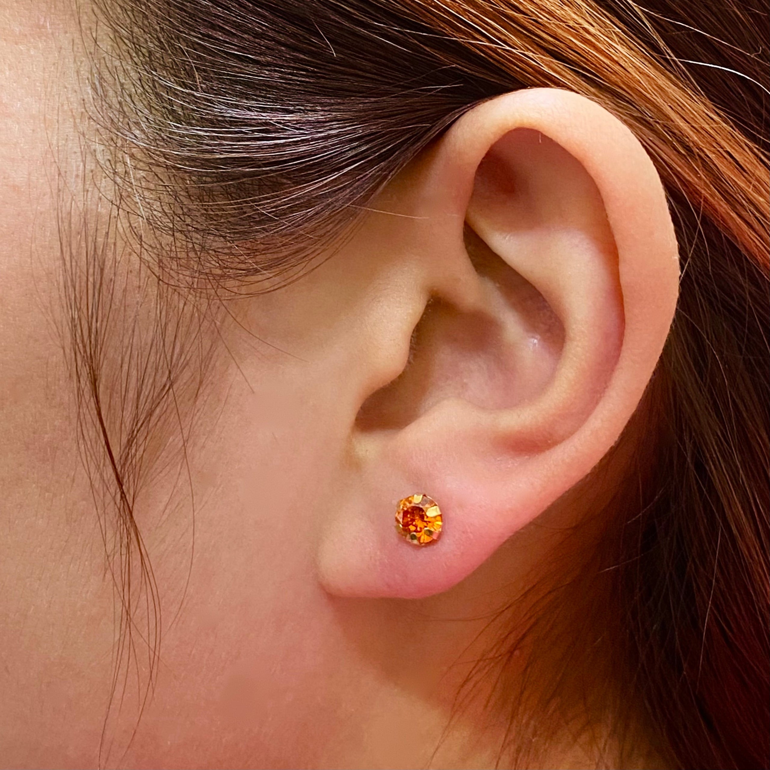 18k Gold Orange Zircon Earrings - Embellish Gold