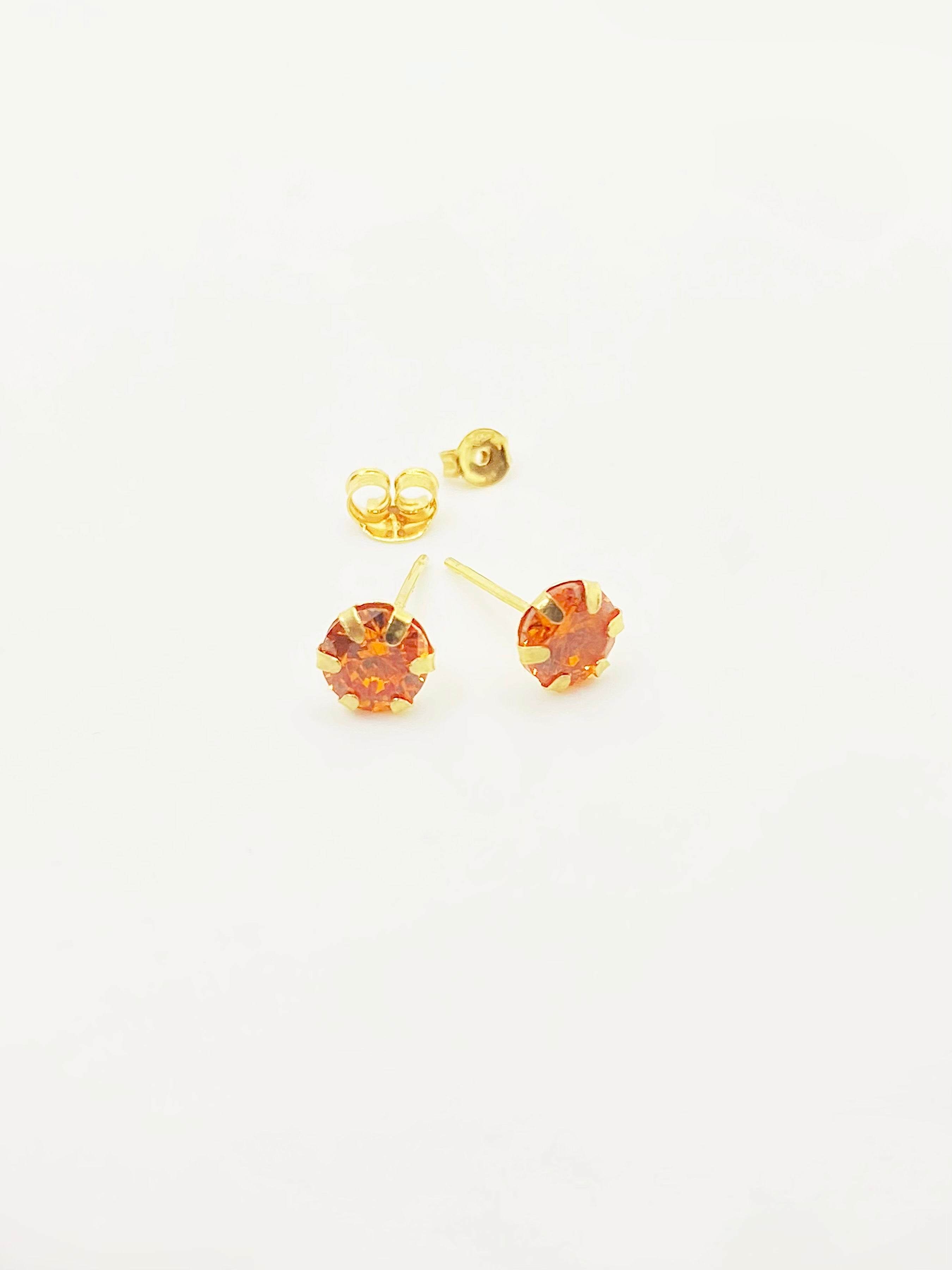 18k Gold Orange Zircon Earrings - Embellish Gold