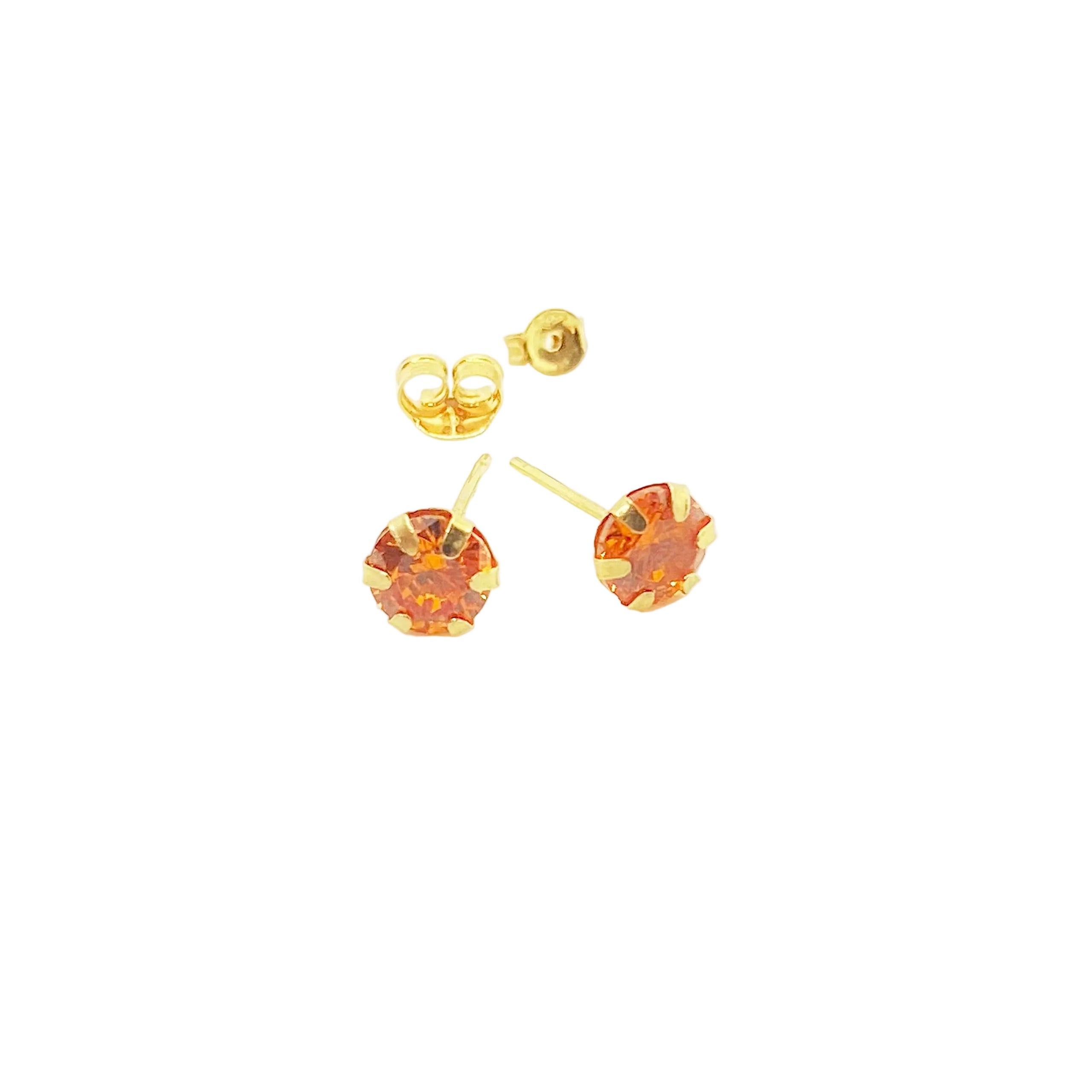 18k Gold Orange Zircon Earrings - Embellish Gold