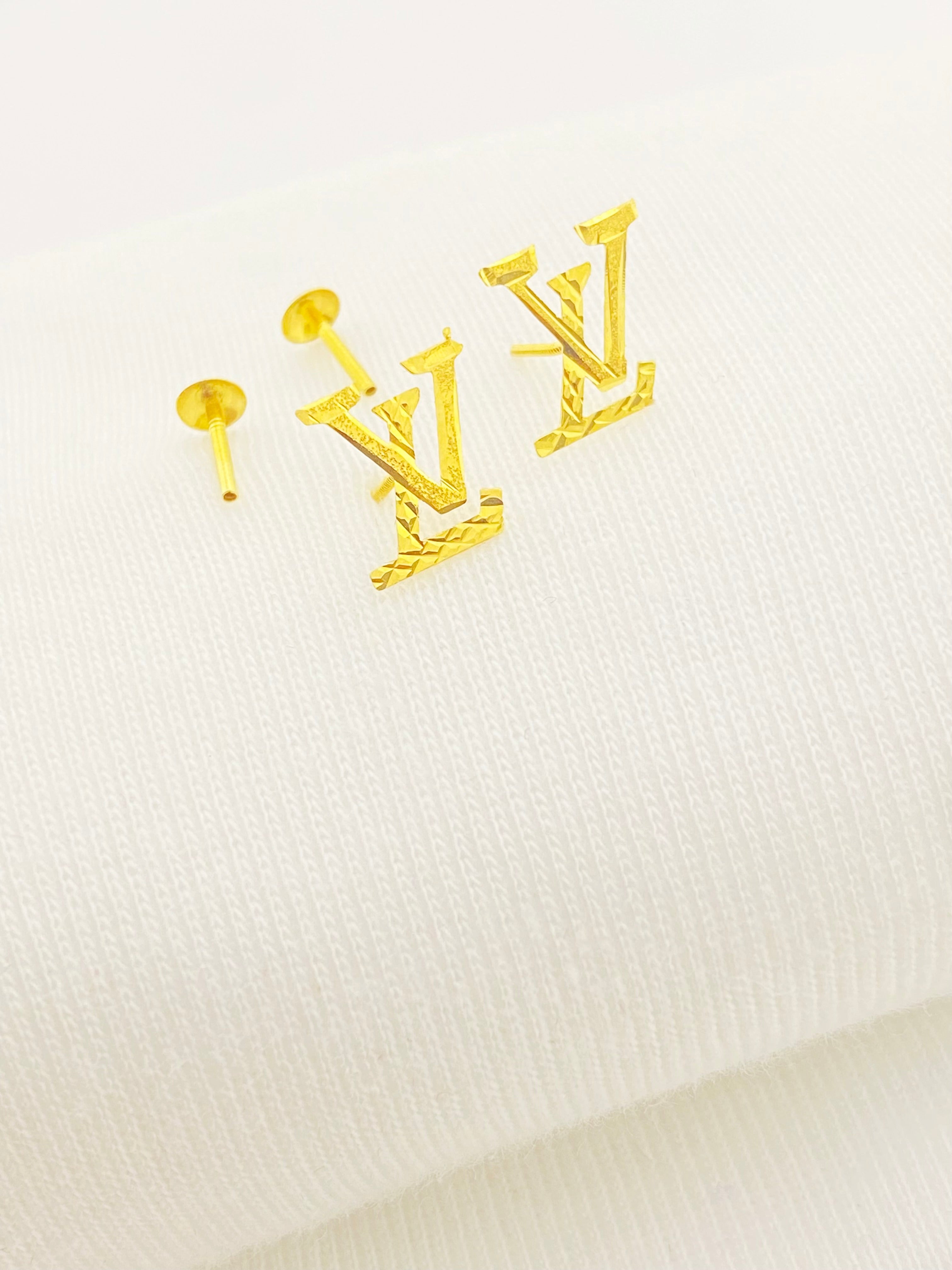 18K Gold Love Screw Earrings - Embellish Gold