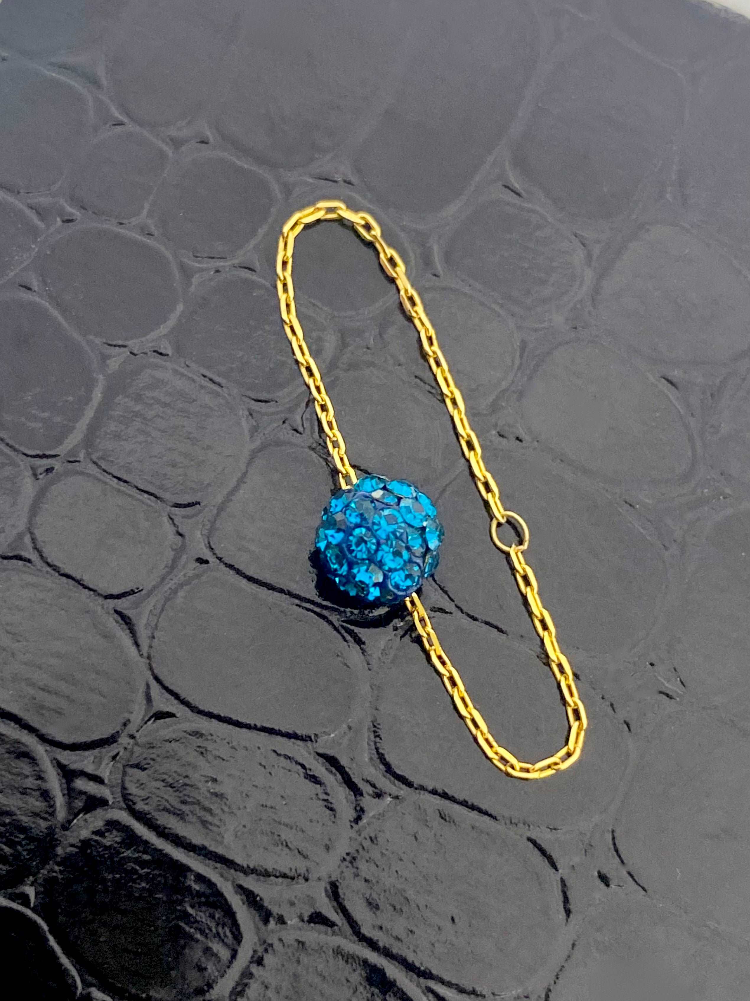 18K Real Gold Sea Blue Swarovski ring - Embellish Gold