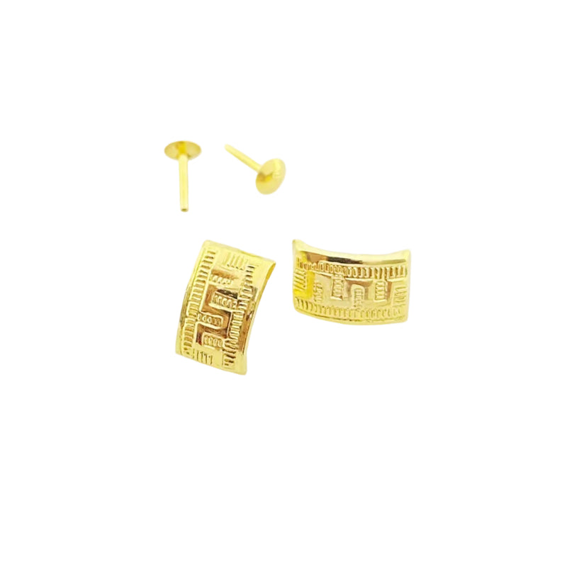 18K Real Gold Maze Earrings - 18k Gold Earrings - Embellish Gold