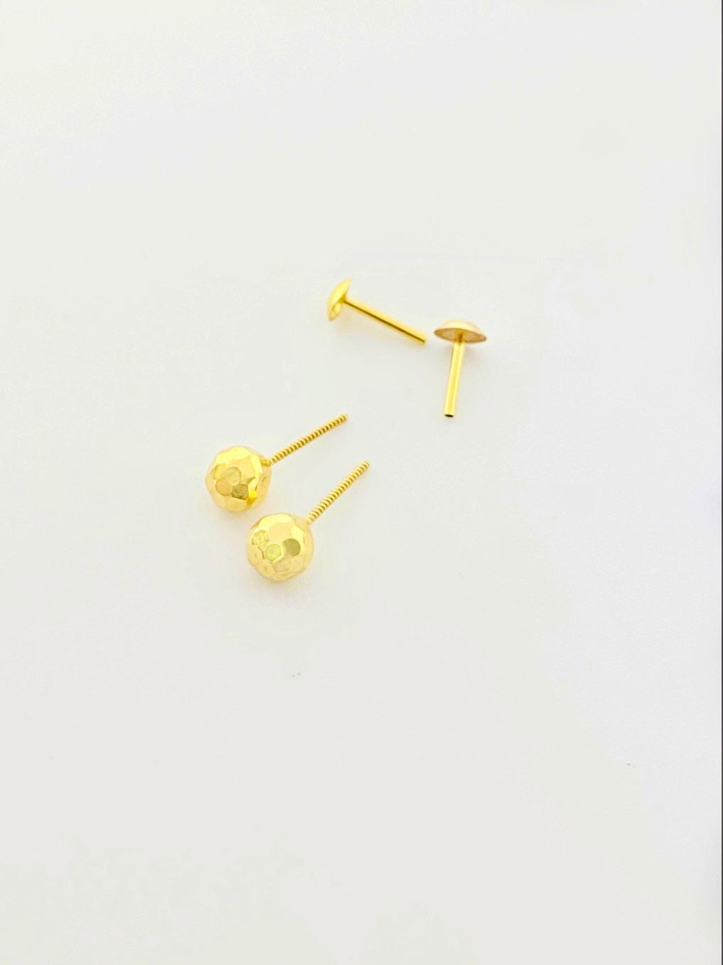 18K Gold Football Screw Earrings - Embellish Gold