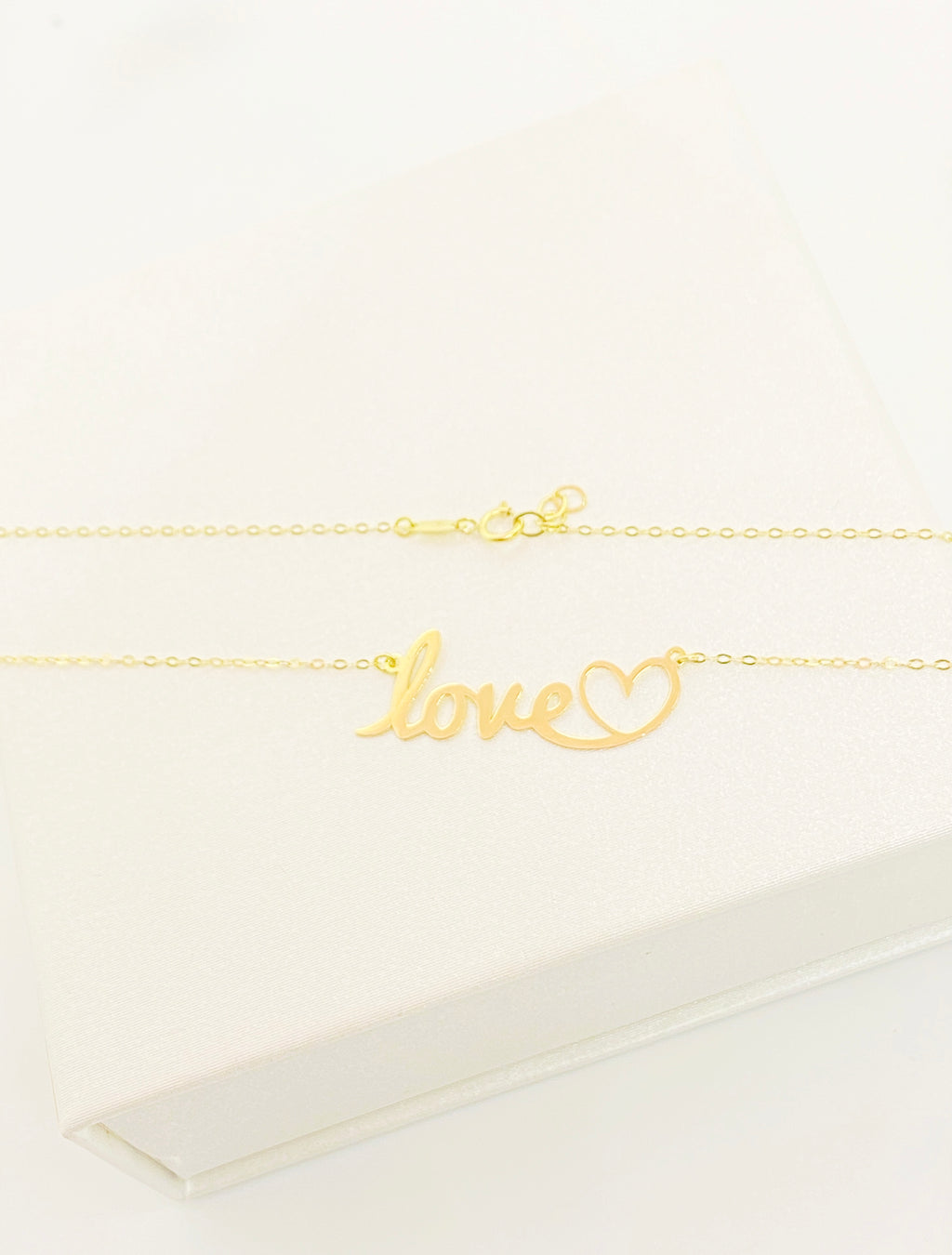 18K Real Gold Love With Heart Necklace - Embellish Gold