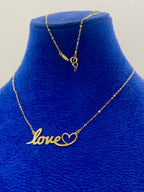18K Real Gold Love With Heart Necklace - Embellish Gold
