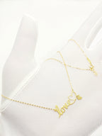 18K Real Gold Love Necklace With Hanging Heart - Embellish Gold