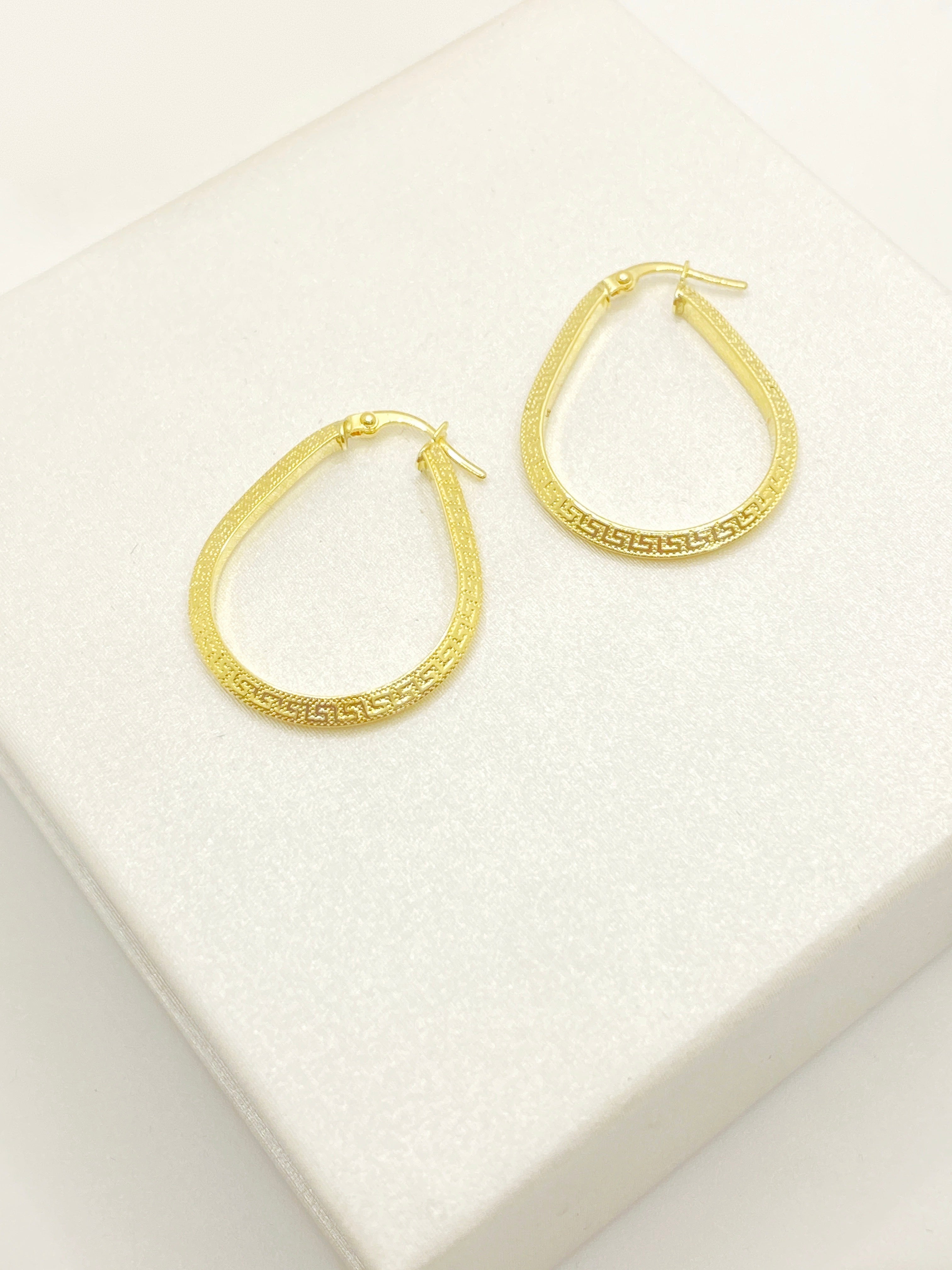 18k Gold Maze Loop Earrings - Embellish Gold
