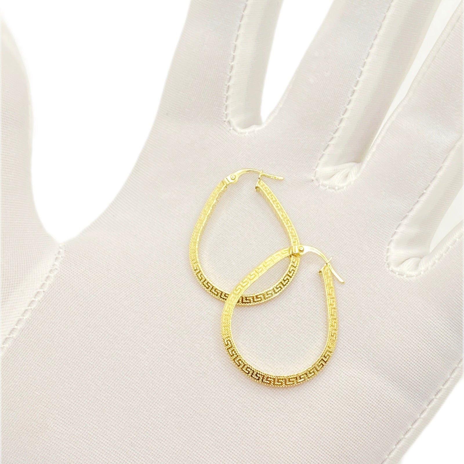 18k Gold Maze Loop Earrings - 18k Gold Earrings - Embellish Gold