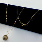18K Gold Black Pearl Necklace - Embellish Gold