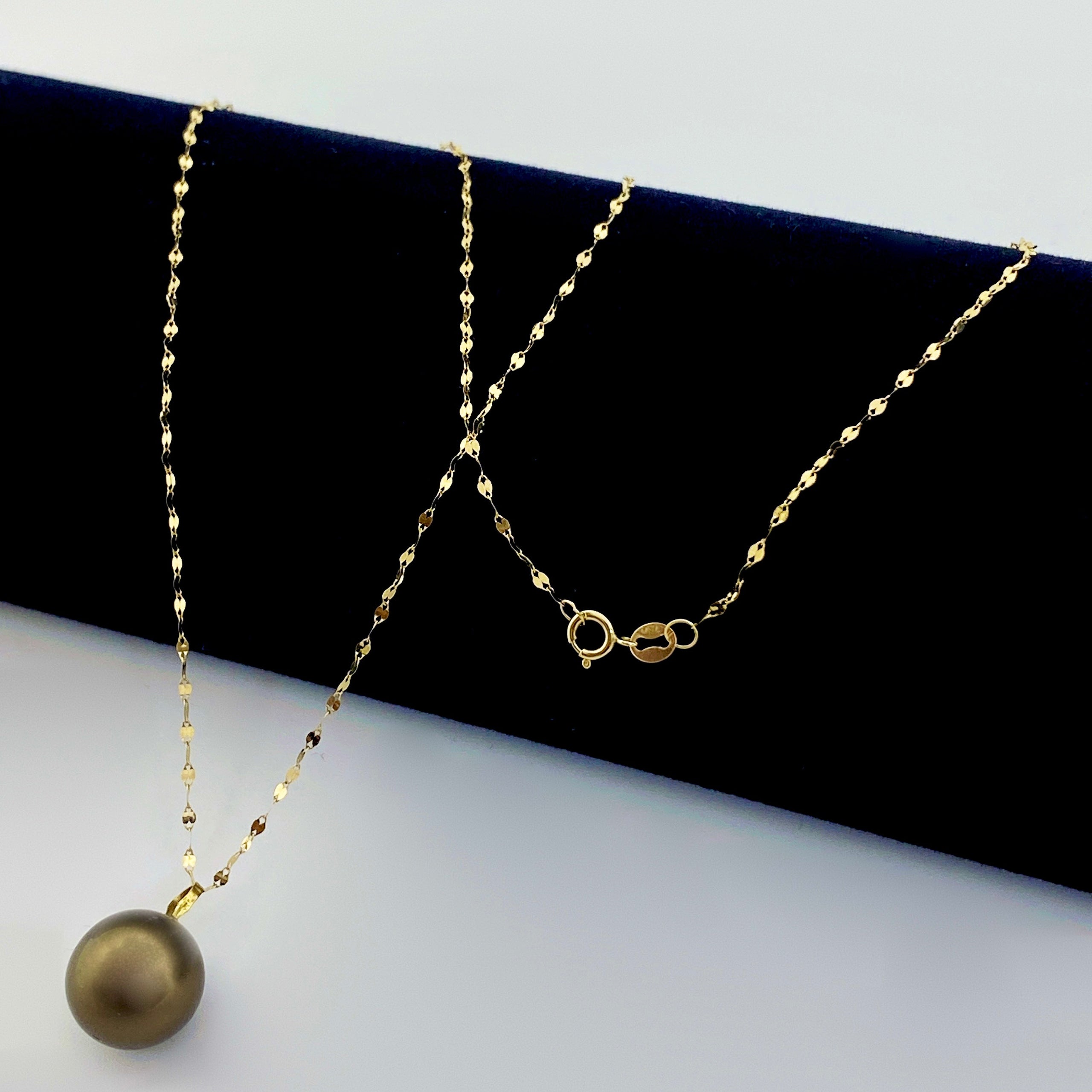 18K Gold Black Pearl Necklace - Embellish Gold