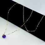 18K Real Gold Galaxy Purple Stone Necklace - Embellish Gold