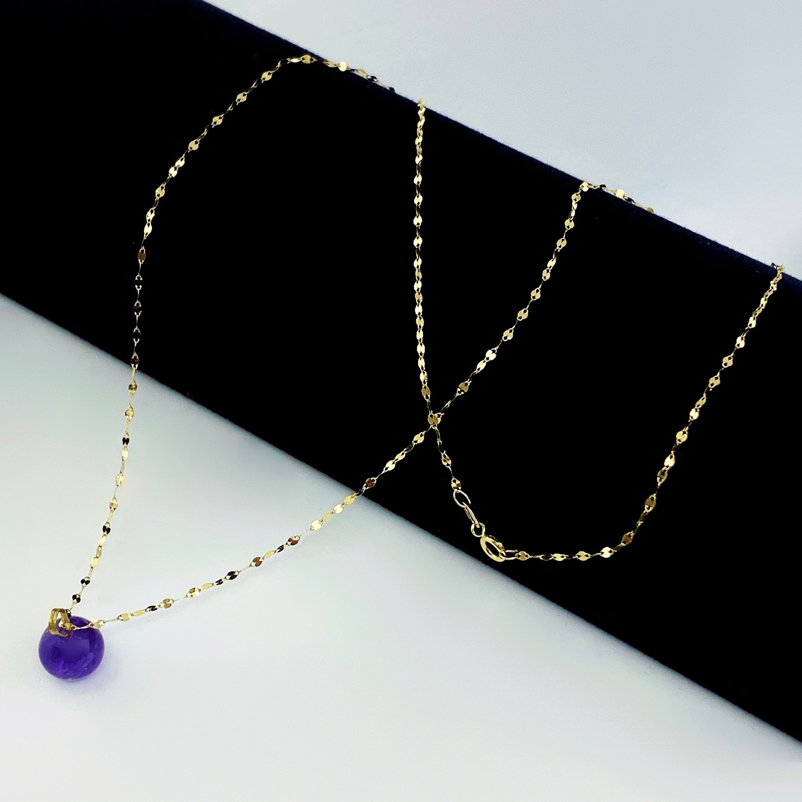 18K Real Gold Galaxy Purple Stone Necklace - Embellish Gold