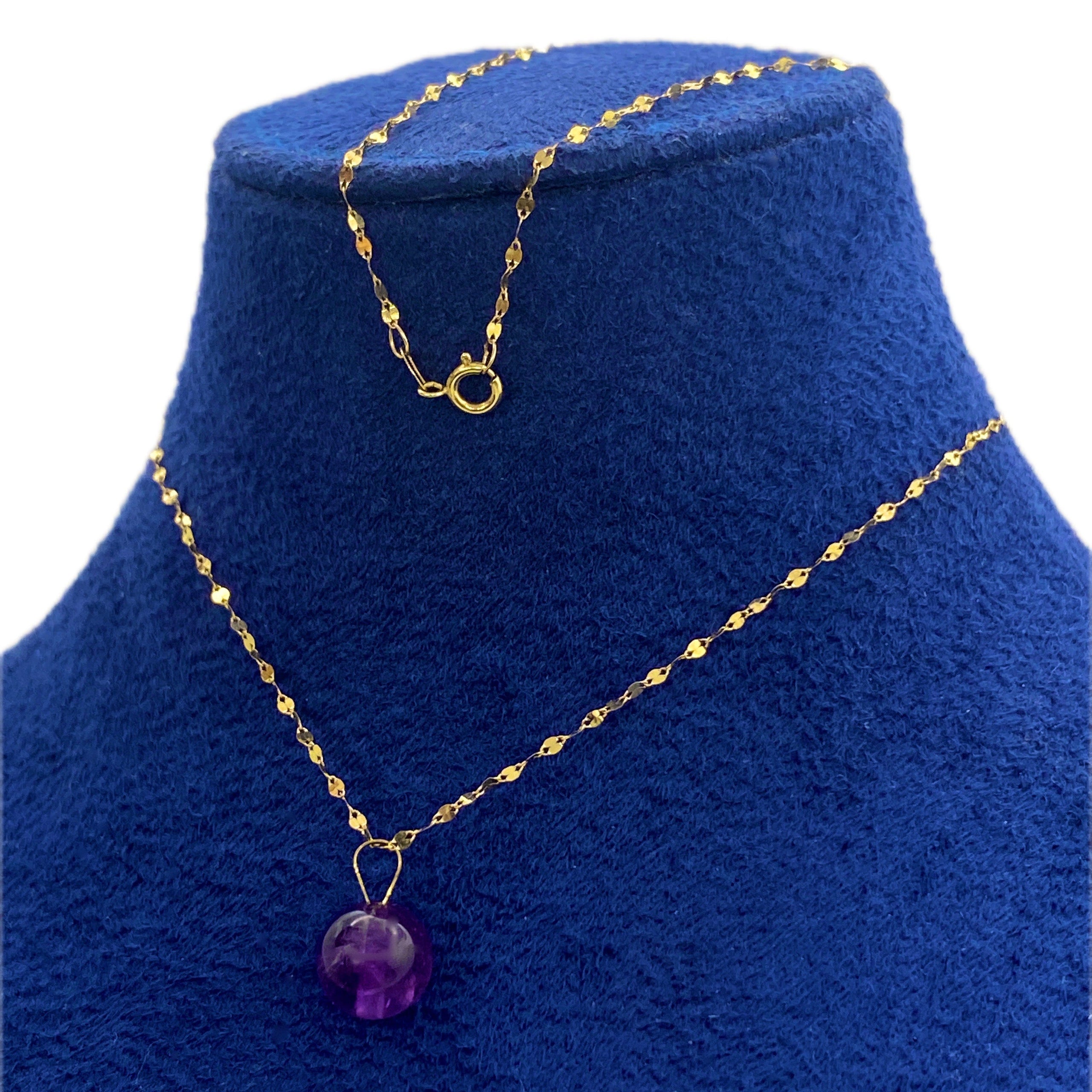 18K Real Gold Galaxy Purple Stone Necklace - Embellish Gold
