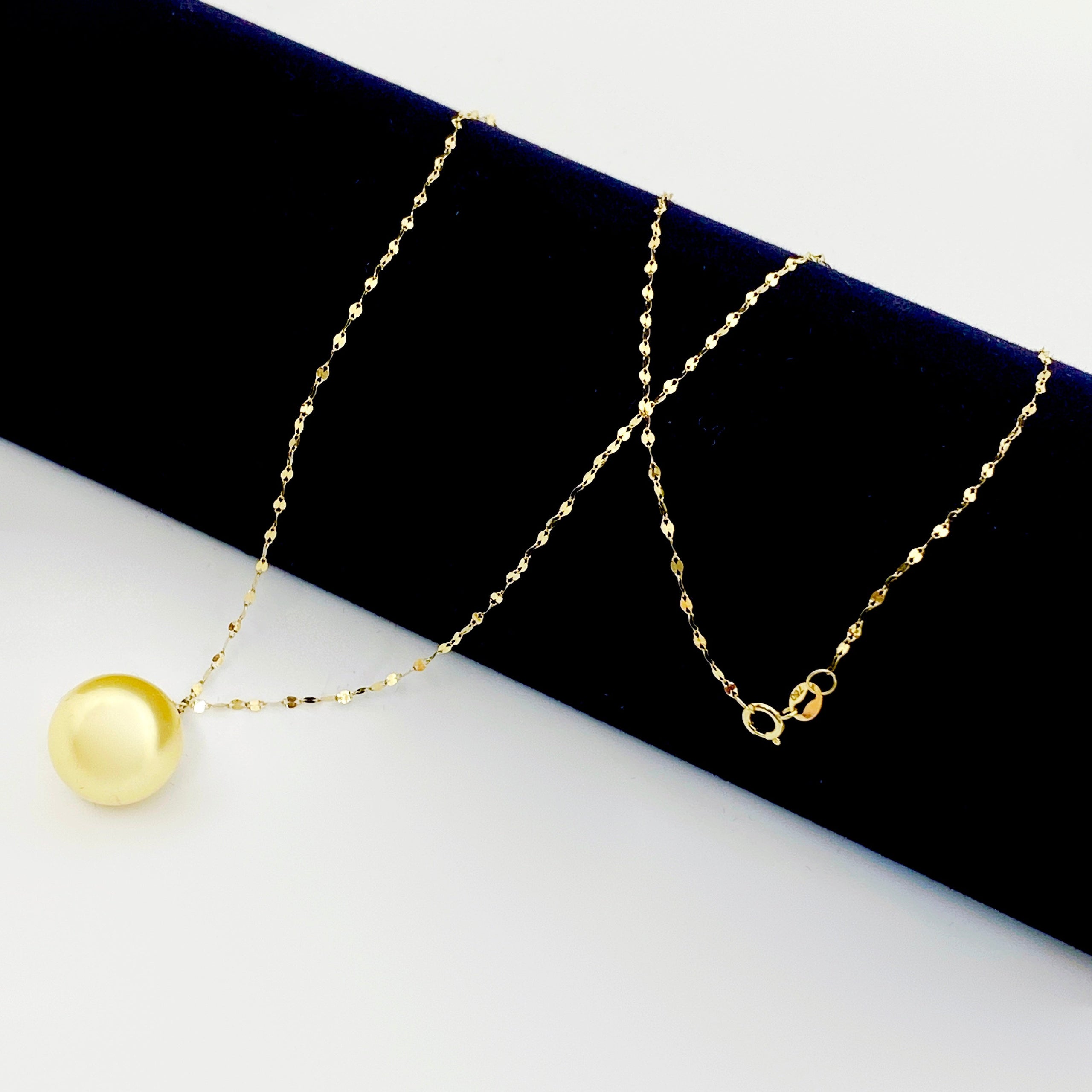 18K Real Gold Yellow Gold Pearl Necklace - Embellish Gold
