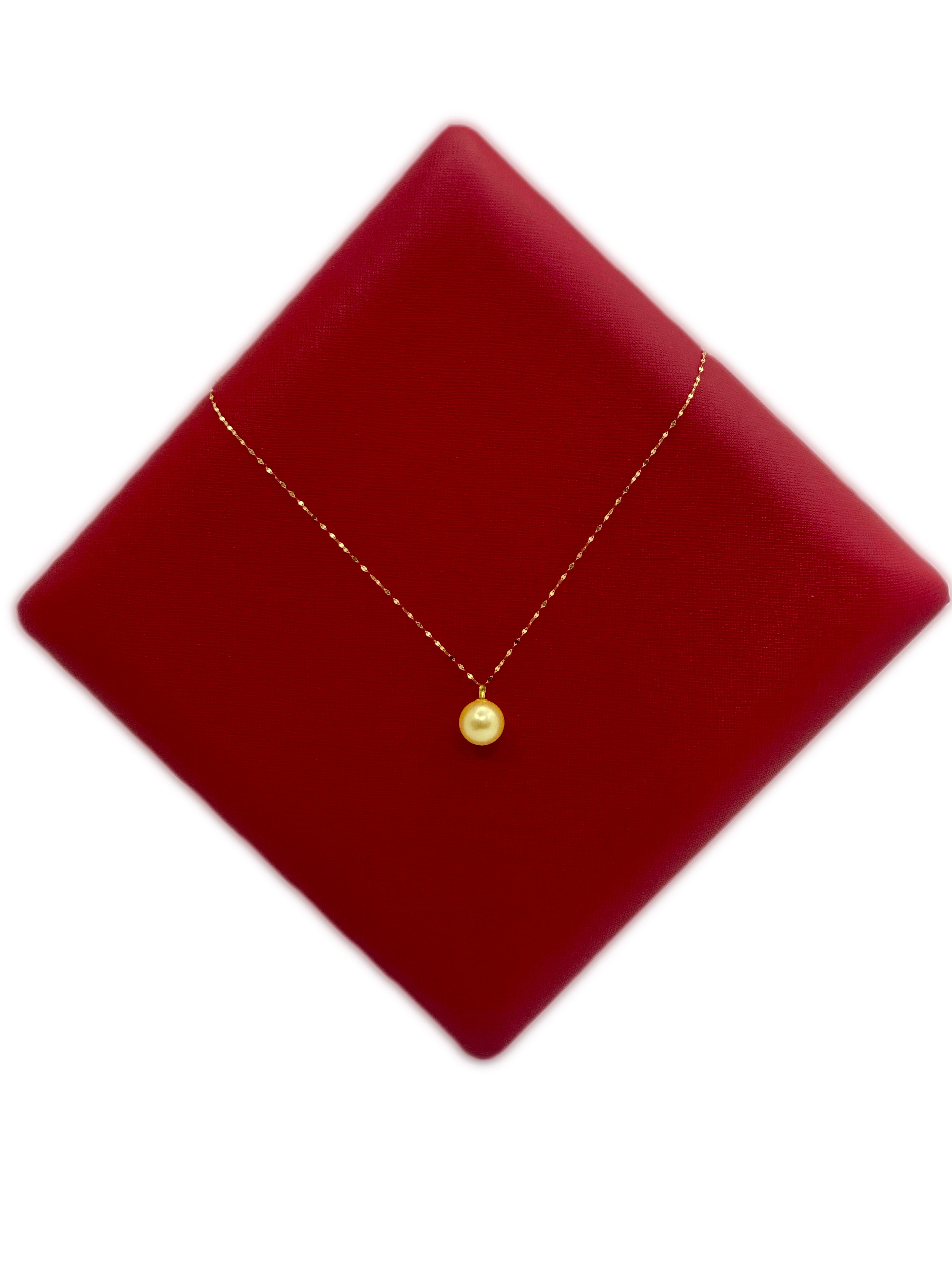 18K Real Gold Yellow Gold Pearl Necklace - Embellish Gold