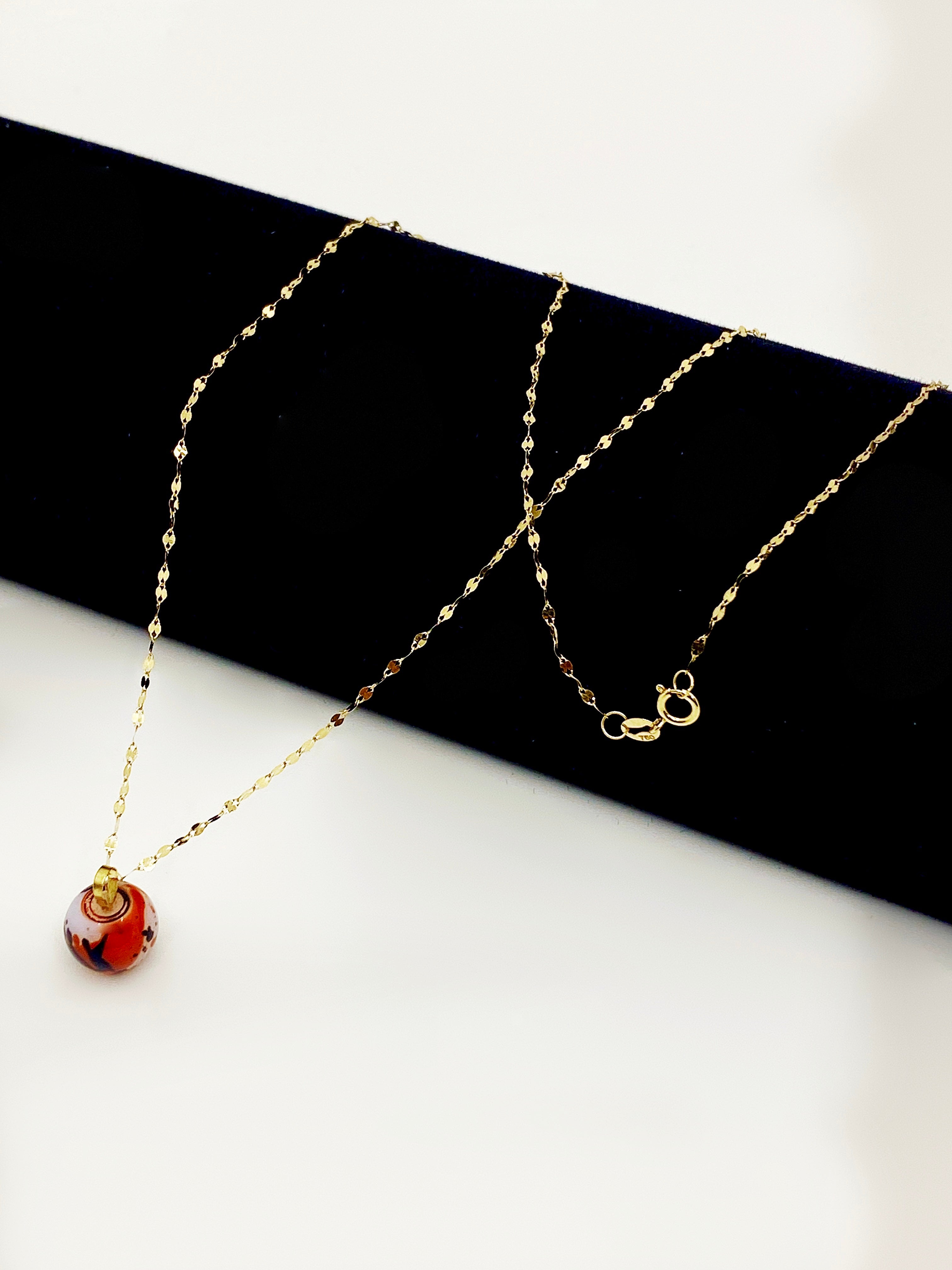 18K Real Gold Tiger Eye Stone Necklace - Embellish Gold