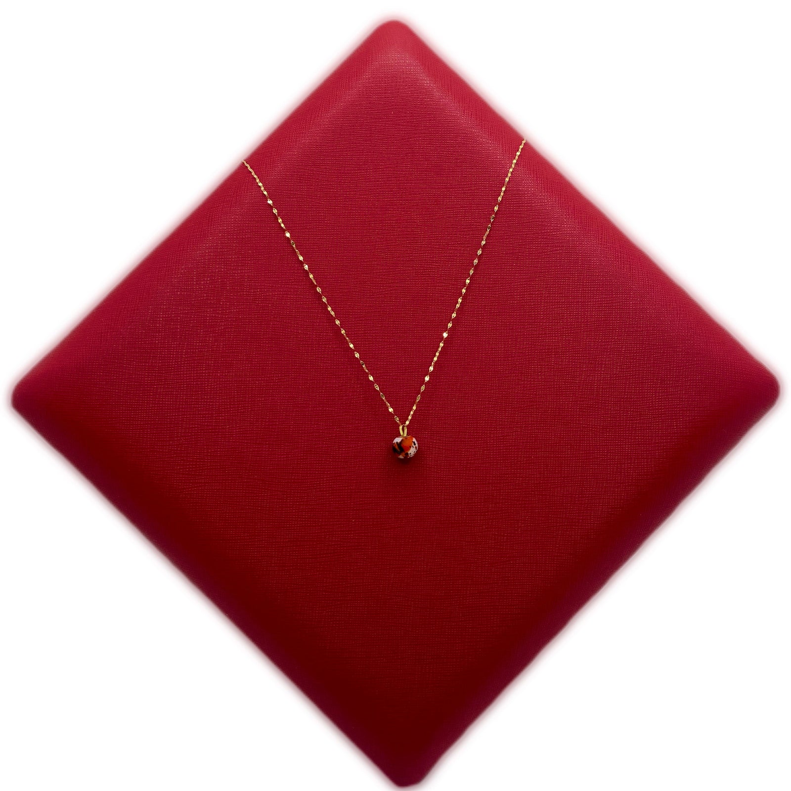 18K Real Gold Tiger Eye Stone Necklace - 18k Gold Necklace - Embellish Gold