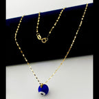 18K Real Gold Dark Blue Evil Eye Ball Necklace.1 - Embellish Gold