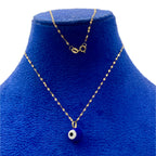18K Real Gold Dark Blue Evil Eye Ball Necklace.1 - Embellish Gold