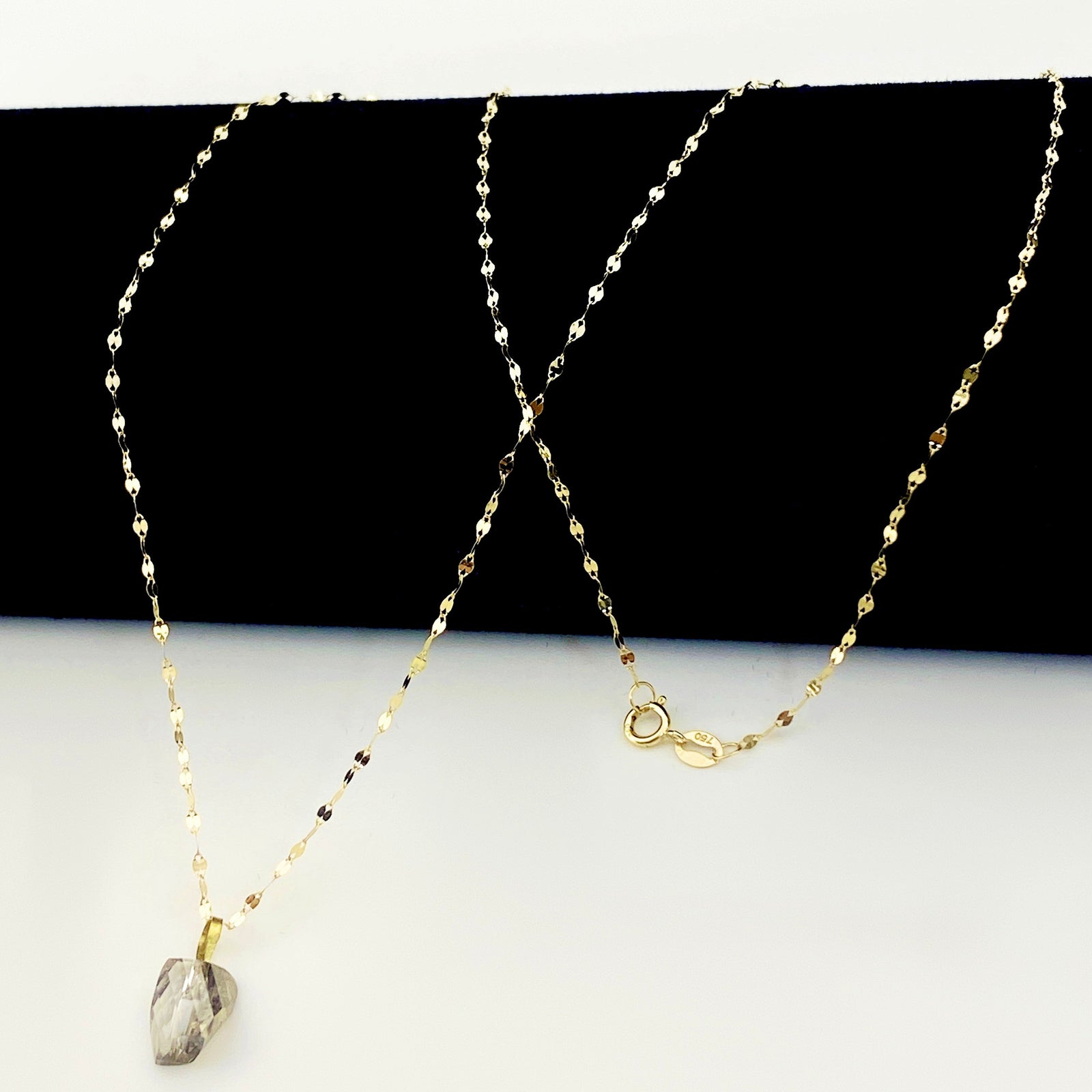 18K Real Gold Acrylic Stone Necklace 2 - 18k Gold Necklace - Embellish Gold