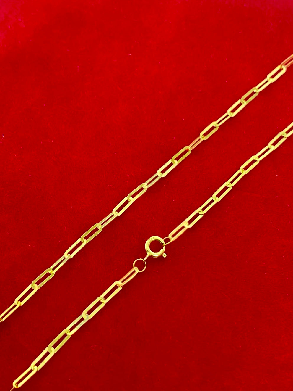 18K Real Gold Laser Paper Clip Chain - Embellish Gold