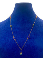 18K Real Gold Multi Color Round Stone Necklace - Embellish Gold