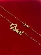 18K Real Gold Handmade Customize Name Necklace. - Embellish Gold